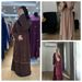 Muslim Dress Women Elegant Solid Color Muslim Suit – Loose Fit Embroidered Casual Set For Modest Fashion_ecoleips.com