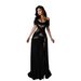 Women's Clothing Women's Elegant Lace Trimmed Sheer Slit Dress Slim Fit Long Dress Sexy For Formal & Casual For Women_ecoleips.com