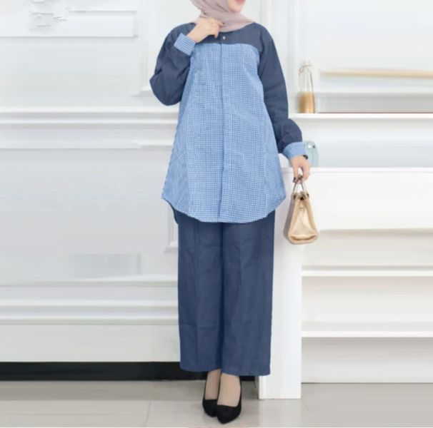 Women's Clothing Two Piece Cotton And Linen Solid Color Long Sleeved Cardigan Shirt And Trousers Suit_ecoleips.com
