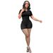 Women's Clothing New Fashion Sexy Solid Color Thread Two Piece Suit_ecoleips.com