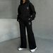 Women's Premium Fleece Tracksuit - Oversized Hoodie & Wide-Leg Sweatpants With Subtle Print Accents_ecoleips.com