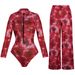 Women's Clothing Women's Style Long Sleeved One Piece Swimsuit SPF Sun Protection Long Pants Krupniki Swimwear_ecoleips.com