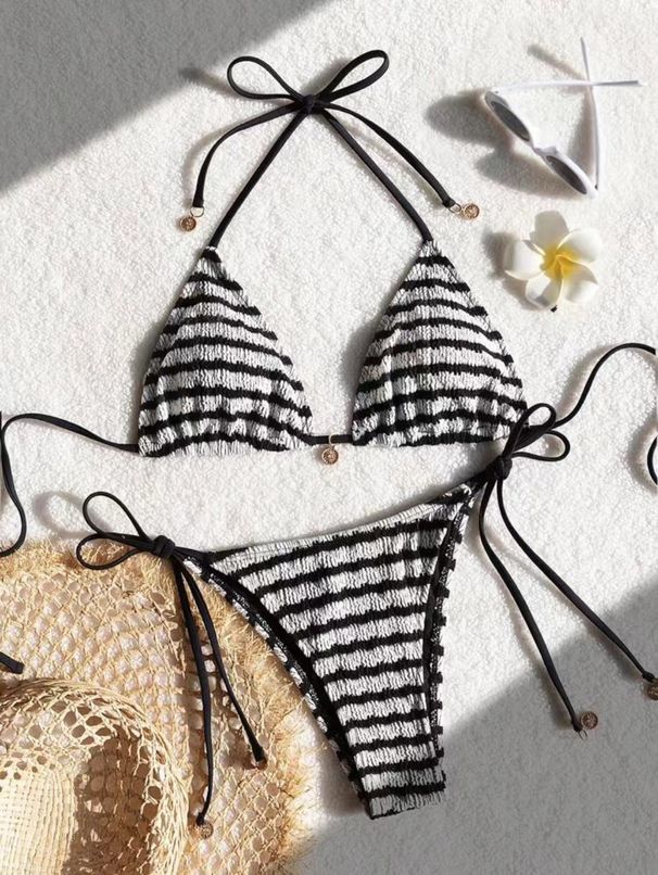 Women's Clothing Bikini Split Striped Sexy Swimsuit_ecoleips.com
