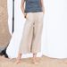 Suitable For All Seasons Linen Cotton Washed For Women 2025 Summer New Loose Casual Solid Color Elastic Waist Simple Nine-Point Wide-Leg Pants_ecoleips.com