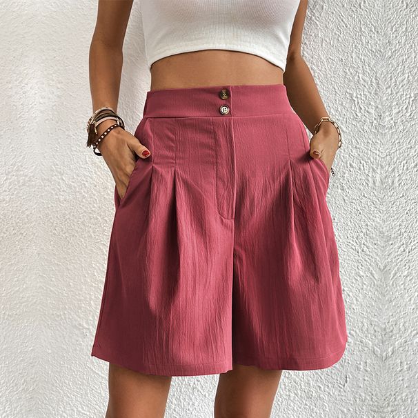 Women's Clothing Elegant Commuter Pants Casual High Waist Wide Leg Shorts_ecoleips.com