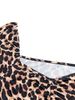 Y2K Leopard Print Crop Top Drawstring Elastic Hem Sexy Street Fashion Tee For Women_ecoleips.com