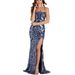 Women's Clothing Dress Sequins Fashionable Sexy Suspenders Backless High Slit Celebrity Dress_ecoleips.com