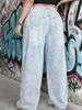Light Blue mid Rise Loose Straight Leg Jeans for plus Size Women Casual Versatile Flattering Leg Lengthening_ecoleips.com