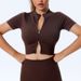 Women's Clothing Fitness Yoga Suit Short Sleeved Training Vest Six Piece Sports Yoga Suit_ecoleips.com