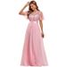 2025 Style New Formal Long Evening Lace Patchwork Dress For Women_ecoleips.com