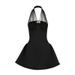 AD307 Cross-border French Backless Halter For Women, Summer Sexy Waist-Cinching Elegant Puffy Dress_ecoleips.com