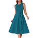 2026 Women Solid Color Waist Tie Dress, Elegant Slim Fit Formal Party Dress_ecoleips.com