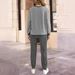 Women's Long Sleeve Round Neck Top And Pants Set - Striped Autumn Two-Piece Outfit_ecoleips.com