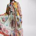 Women's Vintage Lantern-Sleeved, Printed Long-Sleeved Pleated Dress_ecoleips.com