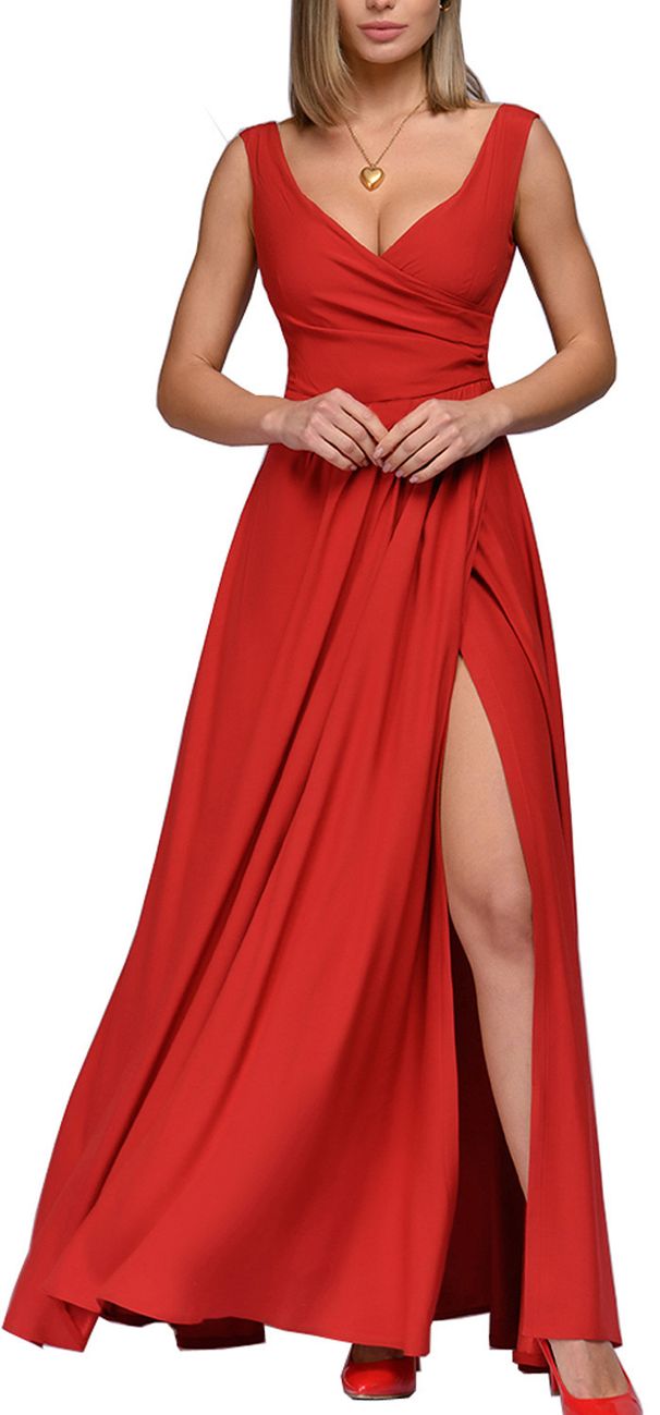 Women's Clothing Summer Solid Color Sleeveless Waist Dress Group Dress Long Skirt_ecoleips.com