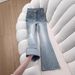 Women's Clothing High-Waisted Washed Flared Jeans Stretchy Slimming Light Colored Flared Pants For Pear Shaped And Petite Figures Spring Style_ecoleips.com