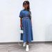 Women's Clothing New Mid Length Shirt Denim Dress A Line_ecoleips.com
