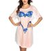 Cross-border European And American Women's Clothing Bikini Cover-up Dress Short-sleeved Fun Print Loose T-shirt_ecoleips.com