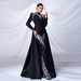 European And American High End Long Sleeved Temperament Round Neck Long Sequined Banquet Fishtail Evening Dress Bridesmaid Dress Dress Women_ecoleips.com