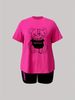 Summer Women's Casual And Fashionable Teddy Bear Print Loose T-shirt+shorts Two-piece Sportswear Suitable For Daily Wear-102_ecoleips.com