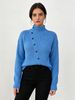Vertical Rib Knit Sweater, Asymmetric Button Jumper_ecoleips.com