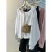 European American Style Solid Color Off-shoulder Pullover Sweatshirt For Women, Spring And Autumn Thin Loose Long-sleeve_ecoleips.com