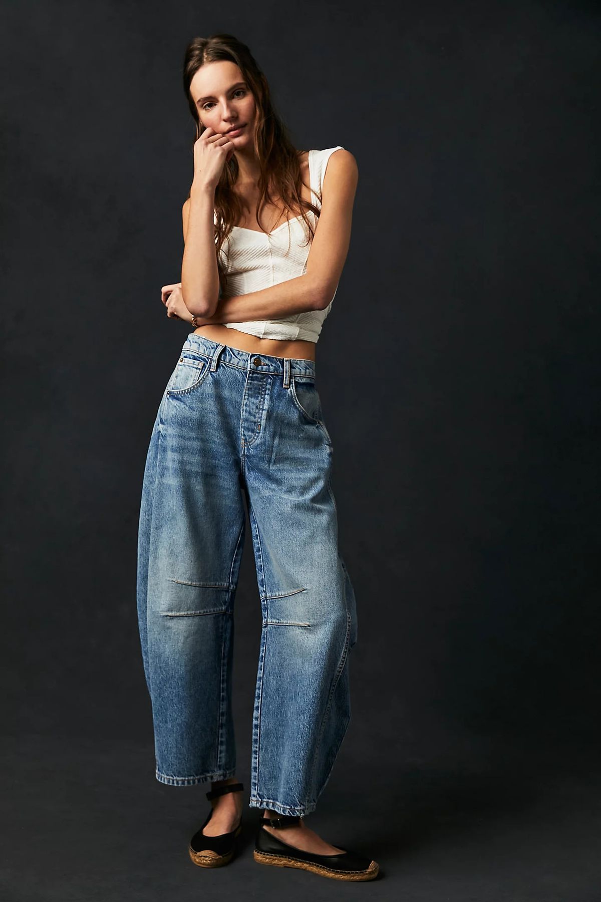 Women's Clothing Spring Casual Loose Mid Waist Tube Shaped Women's Jeans_ecoleips.com