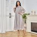 Women's New Sequined Fashion Muslin Dress Kaftan Mesh Abaya Dress_ecoleips.com