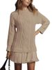 K Women's New Casual Fashion Fried Dough Twists Sweater Dress_ecoleips.com