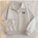 European And American Style POLO Collar Embroidered Composite Sweatshirt For Women, Autumn Large Size Loose Korean_ecoleips.com
