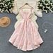 Palace Retro Jacquard Dress - French-Inspired Slim Waist & Fluffy Long Skirt, Elegant Summer Dress For Women_ecoleips.com