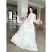 Ethereal Fairycore Dress For Women – Elegant Flowy Summer Dress In White/Black/Khaki (S-L)_ecoleips.com
