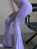 Solid-colored Form-fitting Athletic Pants For Women Slim-fit, Flared Legs Casual Versatile Perfect For A Sultry Look._ecoleips.com