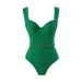 Women's Clothing New Solid Color One Piece Fashion Sexy Swimsuit Female Retro Belly Covering Slim Swimsuit Suit_ecoleips.com