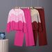 Dopamine Women's Outfit Set Loose Fitting Trousers Hooded Sweater Casual Knit Two Piece Set plus Size_ecoleips.com