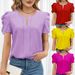 Women's Summer Short Sleeve Top - Breathable Loose Fit Casual Tee In Solid Colors_ecoleips.com