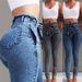 women's Jeans Slim Elastic Fashion All Match Tassel Belt High Waist Women_ecoleips.com