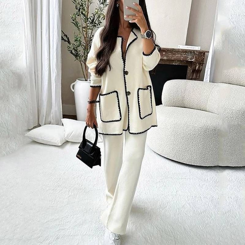 Women's Fashion Casual Loose Solid Color Two-piece Set_ecoleips.com
