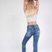 Women's High-Waisted Distressed Stretch Jeans Slimming Cropped Casual Fashion Street Style Cotton Blend Spring/Autumn Wear_ecoleips.com