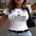 Women's Summer Vintage Y2K Pattern Print T-Shirt, Slim Fit Cropped Tee For Casual Streetwear_ecoleips.com