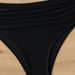 Women Two Tone 2 Piece Bikini Set White Halter Ladder Cutout Top Black Ruched High Waist Bathing Suit Color Block Beach Swimwear_ecoleips.com