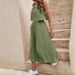 Women's Clothing Solid Color Pleated Tank Top Wide Leg Pants Casual Set_ecoleips.com