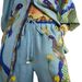 Women's Fashion Personality Printed Puff Sleeve Suit Leisure Tie Rope Holiday_ecoleips.com