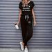 Women's Color Block Trim Casual Suit American Style Loose Fit Short Sleeve Spring Summer Autumn New_ecoleips.com