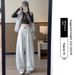 Aria Basics Black Curved Hem Spor For Women, Spring 2026 New Style, Plus Size, Banana Wide-leg Sweatpan, Casual Straight-leg_ecoleips.com