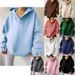 Women's Solid Color Long Sleeve Hooded Sweatshirt Loose Top Autumn Winter Fashion Elegant Casual Polyester_ecoleips.com
