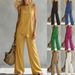 Women's Solid Color Asymmetrical Hem Sleeveless Top And Pants Two Piece Set Summer_ecoleips.com