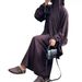 2025 Middle East Dubai Turkey Solid Color Loose Dress Robe LR688_ecoleips.com