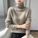 Women's High-Neck Knit Sweater – Soft Viscose Slim-Fit Base Layer (12 Colors, Stacked Collar)_ecoleips.com