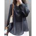 A Loose And Artistic Cotton And Linen Round-Neck Long-Sleeved T-Shirt For Women's Spring And Summer, A Light And Medium-_ecoleips.com